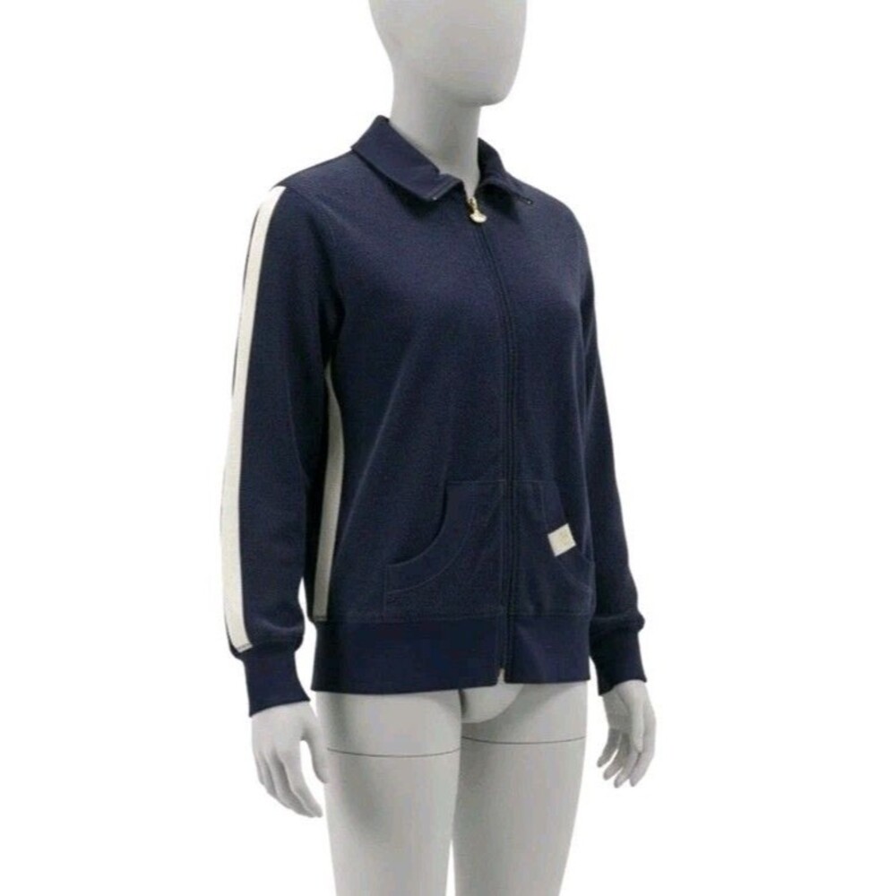 Oleg Cassini Sport Blue Athletic Jacket Women’s Medium M Zip Front Lightweight